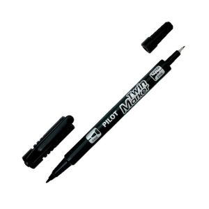 Popisovač oboustranný PILOT Twin Marker BeGreen 0,5 + 0,3 mm černý 