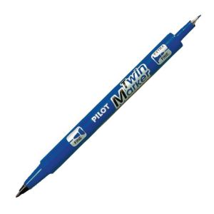 Popisovač oboustranný PILOT Twin Marker BeGreen 0,5+0,3 mm modrý 