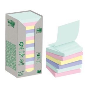 Samolepící Z-Bločky Post-it recyklované, NATURE, 76x76 mm, duhové, 16x100 lístků 