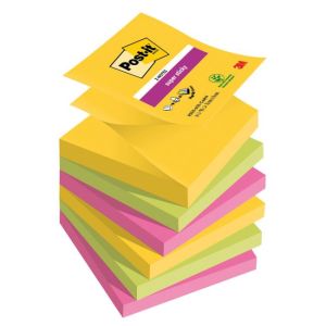 Samolepící Z-bločky Post-it Super Sticky CARNIVAL, velikost 76x76 mm, 6 bločků po 90 lístků 