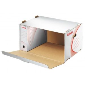 Archivní krabice s předním otevíráním Esselte bílá/červená 535x265x370 mm