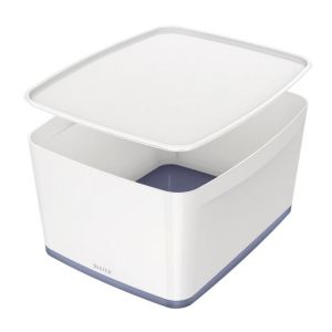 Úložný box s víkem Leitz MyBox, velikost L bílá/šedá 