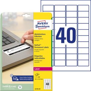 Etikety odolné pro speciální použití Avery `okamžitě viditelná manipulace` 45,7x25,4mm bílé 