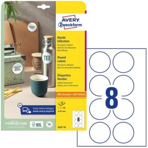 Etikety univerzální kruhové 65mm Avery A4 10 archů 