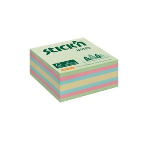 Samolepící bloček Stick&#39;n Hopax, 76x76 mm, lesní mix pastelových barev, 400 lístků 