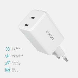 Epico UltraBoost GaN 45W sieťový adaptér EA45 - biela 9915101100201