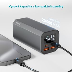 Epico Alu Power Bank PD 100W - 20 000mAh - šedá 9915111900106