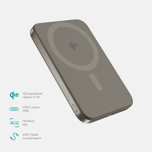 Epico Qi2 5000mAh Alu Mag+ PowerBanka EM51-titán 9915112100086