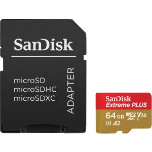 SanDisk Extreme PLUS/micro SDXC/64GB/UHS-I U3 / Class 10/+ Adaptér SDSQXBU-064G-GN6MA