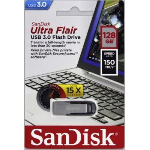 SanDisk Ultra Flair/128GB/USB 3.0/USB-A/Čierna SDCZ73-128G-G46