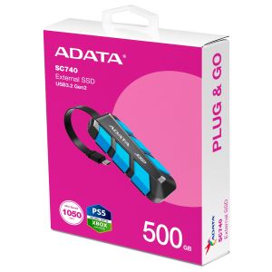 ADATA SC740/1TB/SSD/Externý/Modrá/5R SC740-1000G-CBU