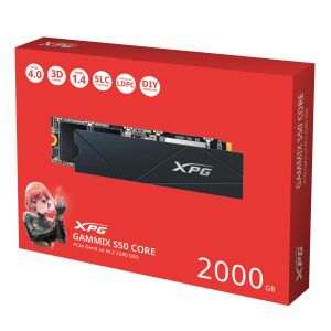 ADATA XPG GAMMIX S50 CORE/2TB/SSD/M.2 NVMe/Čierna/Heatsink/3R SGAMMIXS50C-2000G-CS