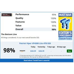PATRIOT VP4300 Lite/4TB/SSD/M.2 NVMe/Čierna/5R VP4300L4TBM28H