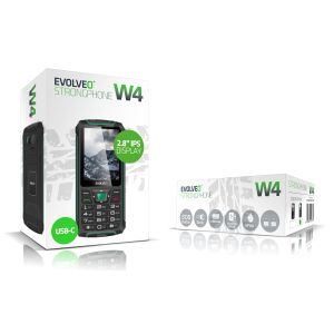 EVOLVEO StrongPhone W4, vodotesný odolný Dual SIM telefón, čierno-zelená SGP-W4-BG