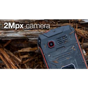 EVOLVEO StrongPhone W4, vodotesný odolný Dual SIM telefón, čierno-červená SGP-W4-BR
