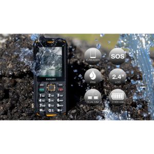 EVOLVEO StrongPhone X5, vodotesný odolný Dual SIM telefón, čierno-oranžová SGP-X5-B