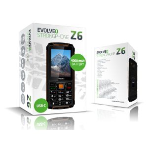EVOLVEO StrongPhone Z6, vodotesný odolný Dual SIM telefón, čierno-oranžová SGP-Z6-BO