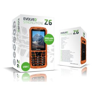 EVOLVEO StrongPhone Z6, vodotesný odolný Dual SIM telefón, oranžová SGP-Z6-OR