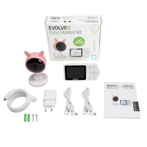 EVOLVEO Baby Monitor N3, detská videoopatrovateľka, ružová CAM-3P