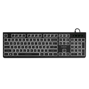 EVOLVEO K1010, klávesnica s bielym podsvietením, K1010-BK-CZ