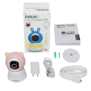 EVOLVEO Baby Monitor LUX- Múdra 360 ° videoopatrovateľka s nočným videním, detekciou plače a pohybu, ružová CAM-LUX-P