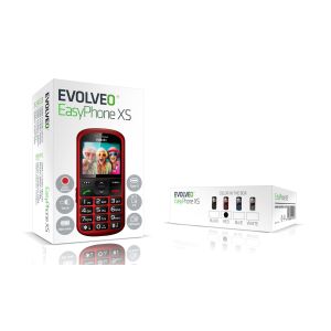 EVOLVEO EasyPhone XS, mobilný telefón pre seniorov, červený EP-570-XS-RD
