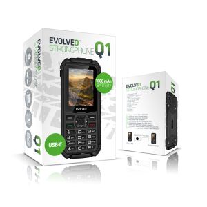 EVOLVEO StrongPhone Q1, vodotesný odolný Dual SIM telefón, čierny SGP-Q1-BK