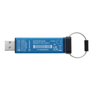 Kingston IronKey Keypad 200/64GB/USB 3.2/USB-A/Modrá IKKP200/64GB