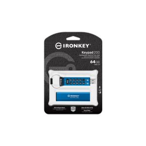 Kingston IronKey Keypad 200/64GB/USB 3.2/USB-A/Modrá IKKP200/64GB