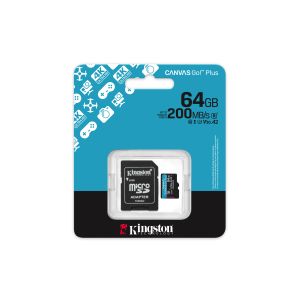 Kingston Canvas Go Plus A2/Micro SDXC/64GB/UHS-I U3/Class 10/+ Adaptér SDCG4/64GB