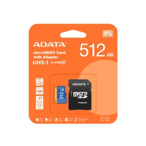 Adata/micro SDXC/512GB/UHS-I U1 / Class 10/+ Adaptér AUSDX512GUICL10A1-RA1