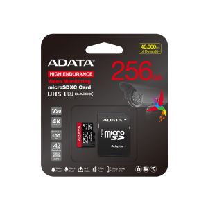 Adata High Endurance/Micro SD/256GB/UHS-I U3 / Class 10/+ Adaptér AUSDX256GUI3V30SHA2-RA1