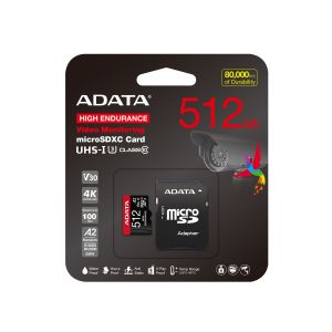Adata High Endurance/Micro SD/512GB/UHS-I U3 / Class 10/+ Adaptér AUSDX512GUI3V30SHA2-RA1