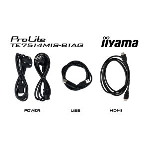 75" iiyama TE7514MIS-B1AG: VA, 4K, 50P, USB-C TE7514MIS-B1AG