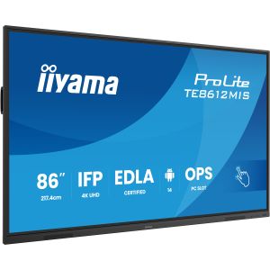 86" iiyama TE8612MIS-B4AG: IPS, 4K, 40P, USB-C, EDLÁ TE8612MIS-B4AG