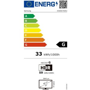 Samsung Odyssey G7/G70D/32"/IPS/4K UHD/144Hz/1ms/Čierna/2R LS32DG702EUXDU