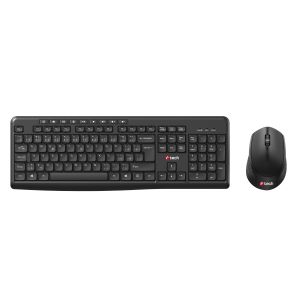 Klávesnice C-TECH WLKMC-04, bezdrátový combo set s myší, černý, USB, CZ/SK WLKMC-04