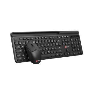Klávesnice C-TECH Quallis WLKMC-05, bezdrátový combo set s myší, černý, USB, CZ/SK WLKMC-05B