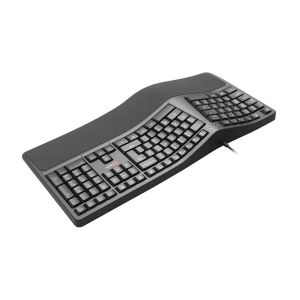 Klávesnica C-TECH KB-113E USB, ERGO, čierna, CZ/ SK KB-113E