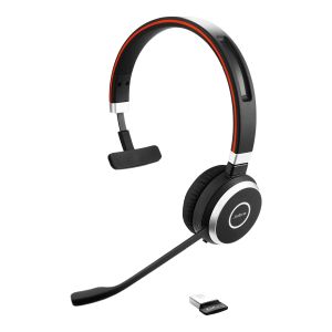 Jabra Evolve 65 SE/Mono/BT/Bezdrať/MS/Čierna-červená 6593-833-309