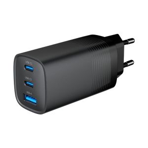GEMBIRD PD nabíjačka 1xUSB-A 2xUSB-C 65W čierna TA-UC-PDQC65-01-BK