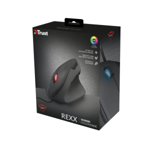TRUST GXT 144 Rexx/Vertikálna/Optická/Pre pravákov/6 000 DPI/Drôtová USB/Čierna 22991
