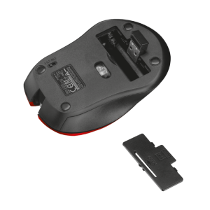 TRUST Mydo Silent Click/Kancelářská/Optická/Bezdrátová USB/Černá-červená 21871