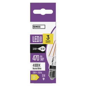EMOS LED FLM CANDLE 3,4 W (40 W) 470lm E14 NW 1525281407