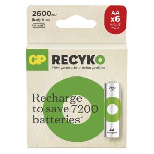 GP Nabíjací bat. ReCyko 2600 AA (HR6) - 6ks 1032226260