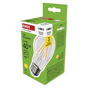 EMOS LED FLM A60 3,4 W (40 W) 470lm E27 NW 1525733497