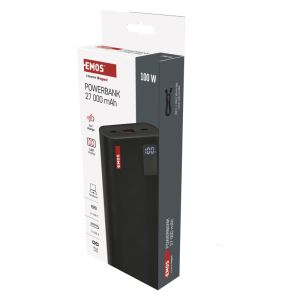 EMOS PWB NTBF30 27000 MAH 100 W PD 1×USB-C 1×USB-A 1613056100