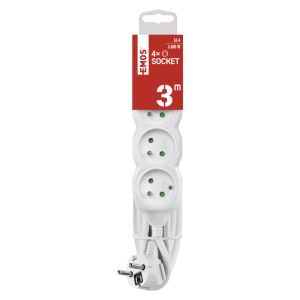 EMOS predlžovací prívod 4z/3m 1,5mm 1902040303