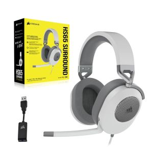 CORSAIR HS65 SURROUND/7.1/Jack/Drôt/Šedá-biela CA-9011271-EU