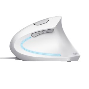 Trust Verto/Vertikálna/Optická/Pre pravákov/1 600 DPI/Drôtová USB/Biela 25133